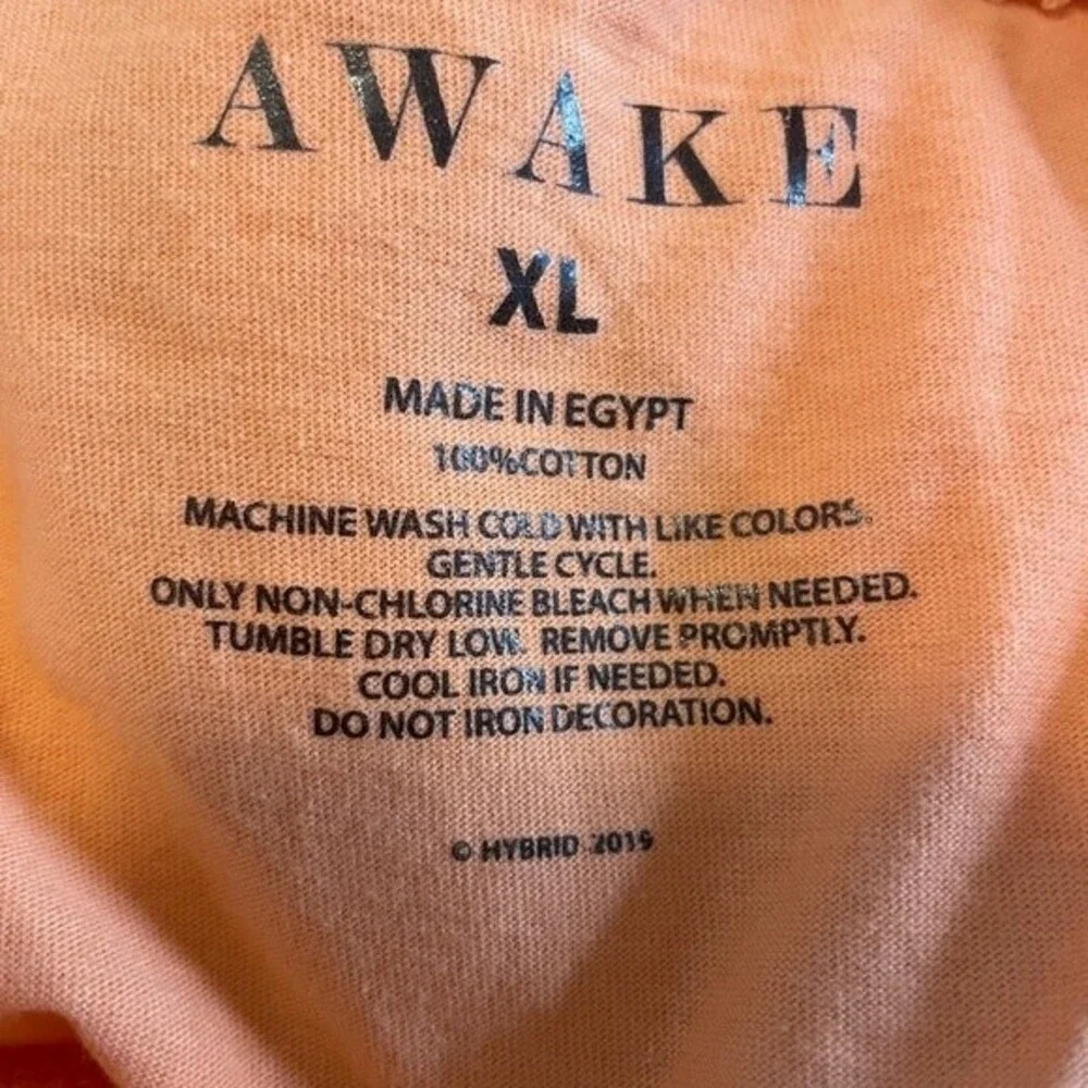 Women's Awake Orange Graphic Tee Size XL - Picture 4 of 4